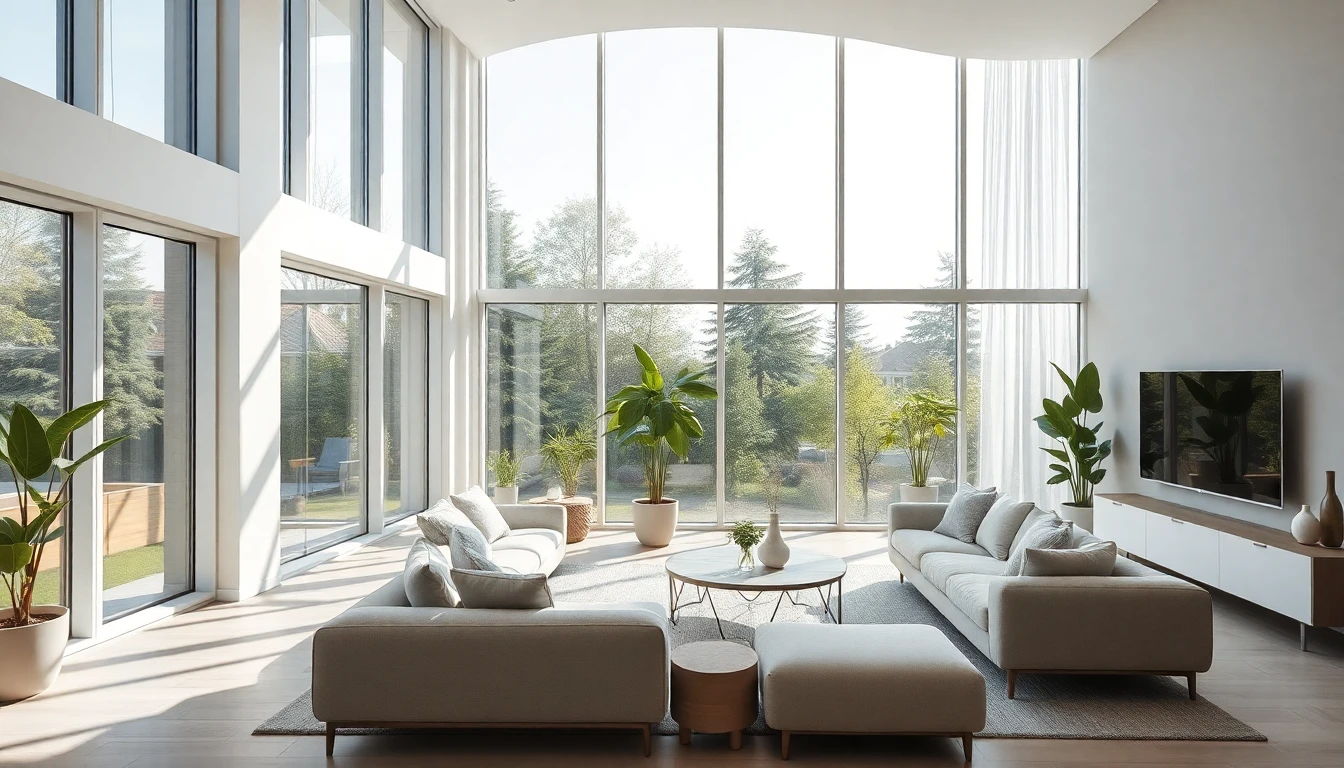 Modern living room with natural light